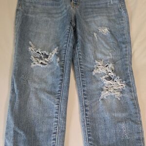 Judy Blue Distressed Light Blue Skinny Jeans